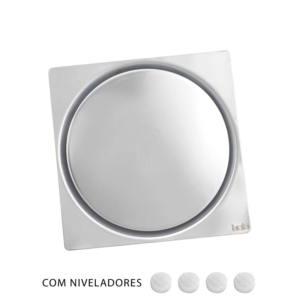 Ralo Click Inteligente de Banheiro 10x10 cm (Inox Espelhado)
